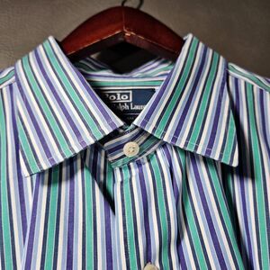 Polo Ralph Lauren Curham Shirt Mens 2XL Classic Fit Striped Colorful Vintage